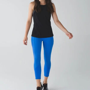 Lululemon All The Right Places Crop Pipe Dream Blue/Mini Ziggy Snake Size 2 EUC
